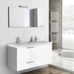ACF ANS12 Double Bathroom Vanity, Wide, Wall Mounted, 48 Inch