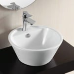 Caracalla CA4141 Round White Ceramic Vessel Bathroom Sink