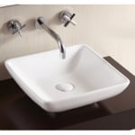 Caracalla CA4322 Square White Ceramic Vessel Bathroom Sink