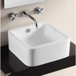 Caracalla CA4941 Square White Ceramic Vessel Bathroom Sink