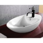 Caracalla CA4943 Oval White Ceramic Vessel Bathroom Sink