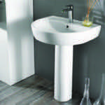 CeraStyle 007800U-PED Round White Ceramic Pedestal Sink