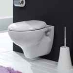 CeraStyle 018400 Wall Mount Toilet, Classic, Ceramic, Rounded