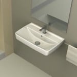 CeraStyle 035100-U Rectangular White Ceramic Wall Mounted or Drop In Sink
