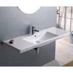 CeraStyle 068500-U Rectangular White Ceramic Wall Mounted or Drop In Bathroom Sink