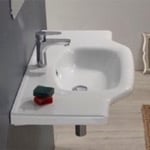 CeraStyle 081200-U Rectangular White Ceramic Wall Mounted or Drop In Bathroom Sink