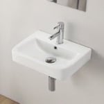 CeraStyle 035200-U Rectangular White Ceramic Wall Mounted or Drop In Sink