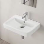 CeraStyle 035300-U Rectangular White Ceramic Wall Mounted or Drop In Sink