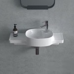 CeraStyle 043800-U Narrow Ceramic Wall Mounted Sink With Counter Space