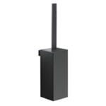 Gedy 5433-03-M4 Toilet Brush Holder, Wall Mounted, Square, Matte Black