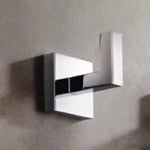 Gedy A026-13 Bathroom Hook, Modern, Square, Wall Mounted, Chrome