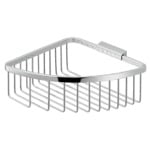 Gedy S080-13 Modern Polsihed Chrome Wire Corner Shower Basket