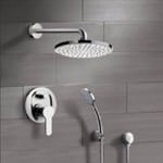Remer SFH11 Chrome Shower System with 8 Inch Rain Shower Head and Hand Shower