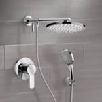 Remer SFH14 Chrome Shower System With Rain Shower Head and Hand Shower