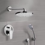 Remer SFH04 Chrome Shower System with 8 Inch Rain Shower Head and Hand Shower