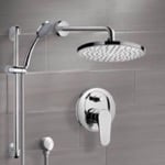 Remer SFR05 Chrome Shower System with 8 Inch Rain Shower Head and Hand Shower