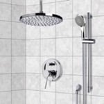 Remer SFR7016 Chrome Shower System with 8 Inch Rain Ceiling Shower Head and Hand Shower