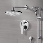 Remer SFR7163 Chrome Shower System with 8 Inch Rain Shower Head and Hand Shower