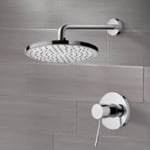 Remer SS1197 Chrome Shower Faucet Set with 8 Inch Rain Shower Head
