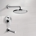 Remer TSF2001 Chrome Tub and Shower Faucet Sets with 8 Inch Rain Shower Head