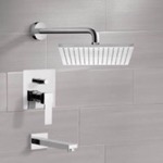 Remer TSF2121 Tub and Shower Faucet Sets with 12 Inch Rain Shower Head