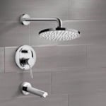 Remer TSF2197 Chrome Tub and Shower Faucet Sets with 8 Inch Rain Shower Head