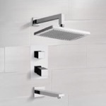 Remer TSF2403 Thermostatic Tub and Shower Faucet Sets with 9.5 Inch Rain Shower Head
