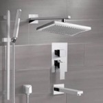Remer TSR9544 Tub and Shower System with 9.5 Inch Rain Shower Head and Hand Shower