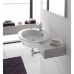Scarabeo 2011 Ceramic Wall Mounted or Vessel Bathroom Sink with Right Counter Space
