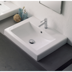 Scarabeo 8007/A Square White Ceramic Drop In Sink