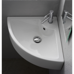 Scarabeo 8007/E Square White Ceramic Wall Mounted or Vessel Corner Sink