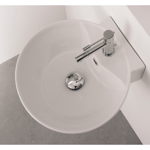 Scarabeo 8009/R Round White Ceramic Wall Mounted or Vessel Sink