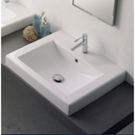 Scarabeo 8025/A Square White Ceramic Drop In Sink
