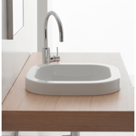 Scarabeo 8047/A Square White Ceramic Drop In Sink