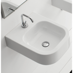 Scarabeo 8047/B Square White Ceramic Wall Mounted or Vessel Sink