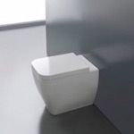 Scarabeo 8309 Modern Floor Standing Toilet, Ceramic, Squared