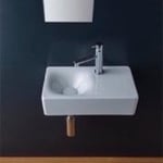 Scarabeo 1523 Rectangular Ceramic Wall Mounted or Vessel Sink With Counter Space