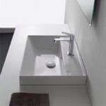 Scarabeo 5108 Drop In Sink Bathroom Sink, White Ceramic, Square