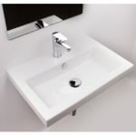 Tecla 4001011 Rectangular White Ceramic Drop In or Wall Mounted Bathroom Sink