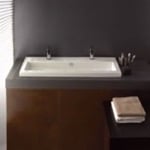 Tecla 4004011B Trough Ceramic Drop In or Wall Mounted Bathroom Sink