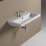 Tecla 4002011 Rectangular White Ceramic Wall Mounted or Drop In Sink