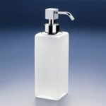 Windisch 90412M Soap Dispenser, Squared, Tall, Frosted Crystal Glass