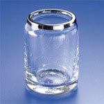 Windisch 91117 Round Bubbled Crystal Glass Toothbrush Holder