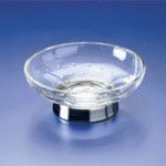 Windisch 92117 Round Contemporary Bubbled Crystal Glass Soap Dish