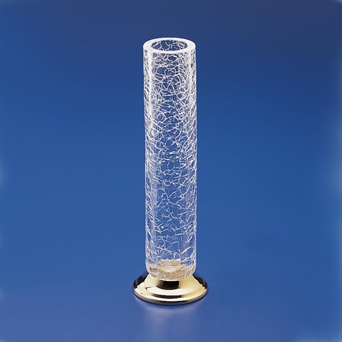 Satin Nickel Tall Crackled Glass Bathroom Vase Windisch 61130D