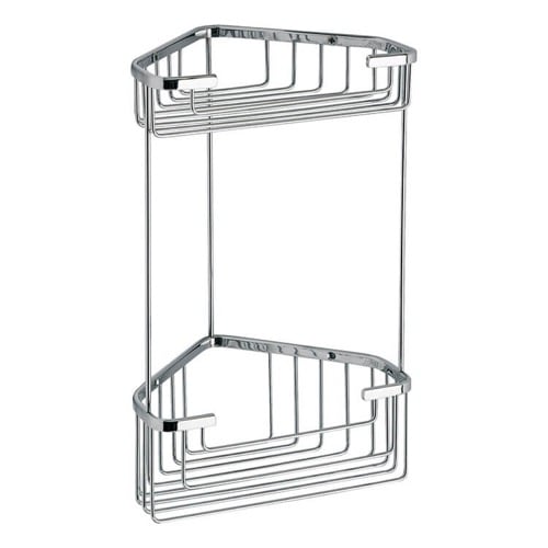 Chrome Wire Corner Double Shower Basket Gedy 2482-13