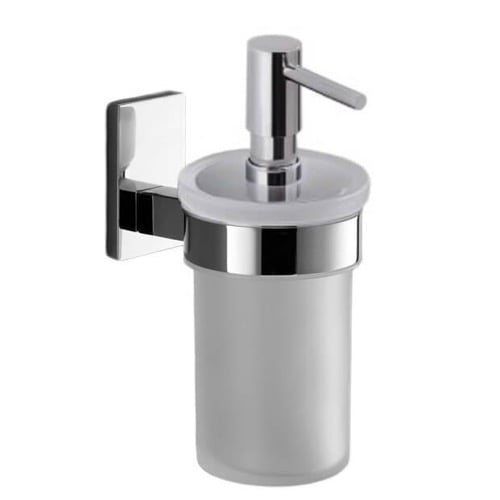 Soap Dispenser, Wall Mounted, Frosted Glass With Chrome Mounting Gedy 7881-13