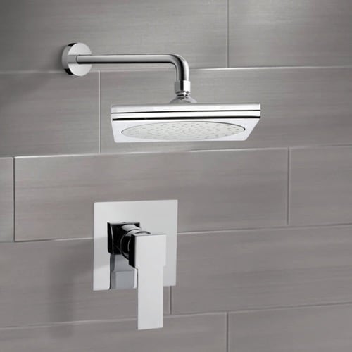Chrome Shower Faucet Set with 9 Inch Rain Shower Head Remer SS1017