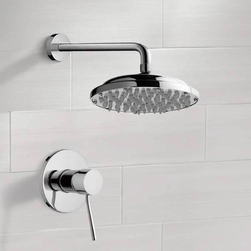 Chrome Shower Faucet Set with 9 Inch Rain Shower Head Remer SS1030
