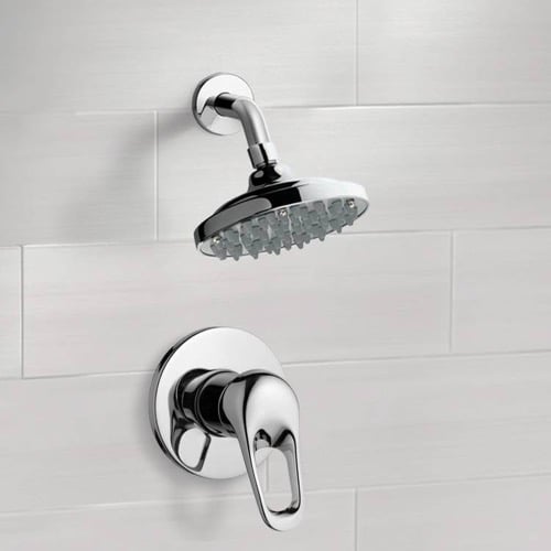 Chrome Shower Faucet Set with 6 Inch Rain Shower Head Remer SS1112